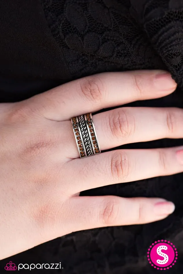 Paparazzi Ring Chicly Chicago Brown Paparazzi Jewelry Rings