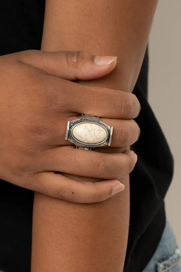 Paparazzi Ring Desert Healer White Paparazzi Jewelry Rings