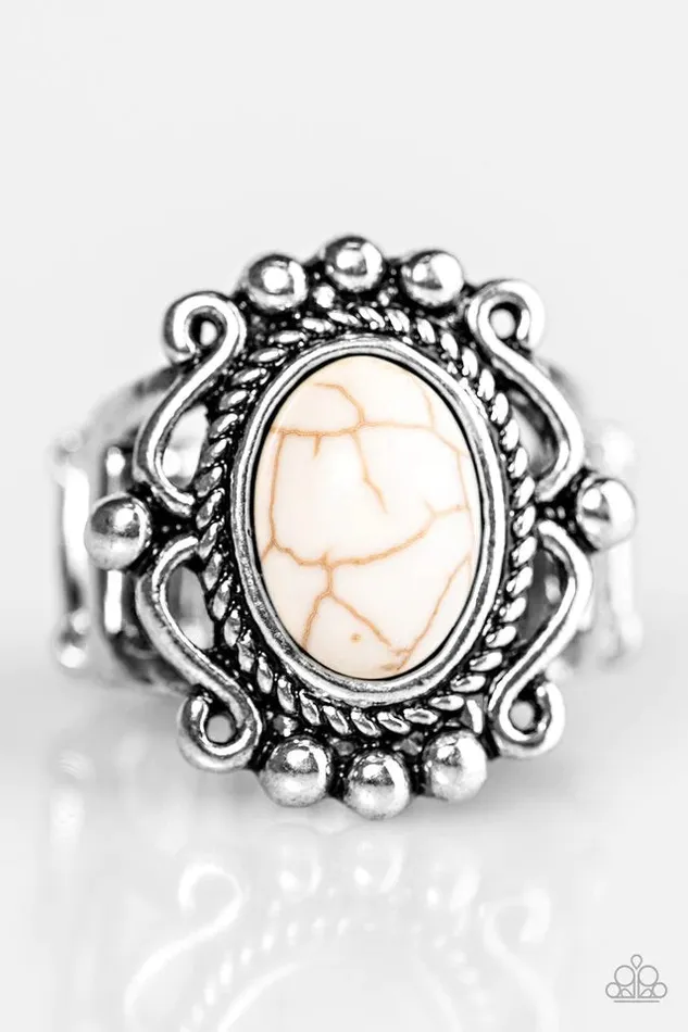 Paparazzi Ring Dreamy Deserts White Paparazzi Jewelry Rings