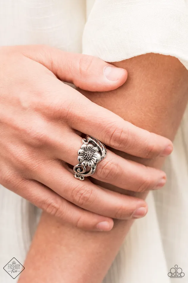 Paparazzi Ring Fashion Fix May 2021 Oceanside Orchard Silver Paparazzi Jewelry Rings