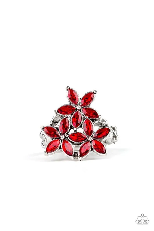 Paparazzi Ring Gardenia Grandeur Red Paparazzi Jewelry Rings