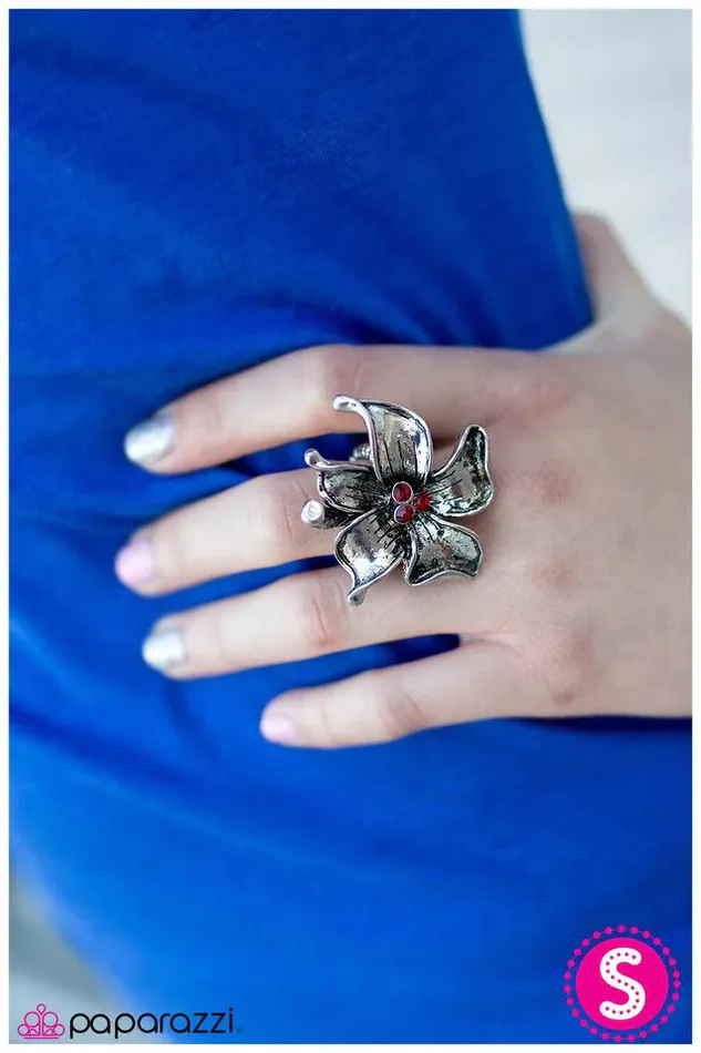 Paparazzi Ring Heavenly Hibiscus Red Paparazzi Jewelry Rings
