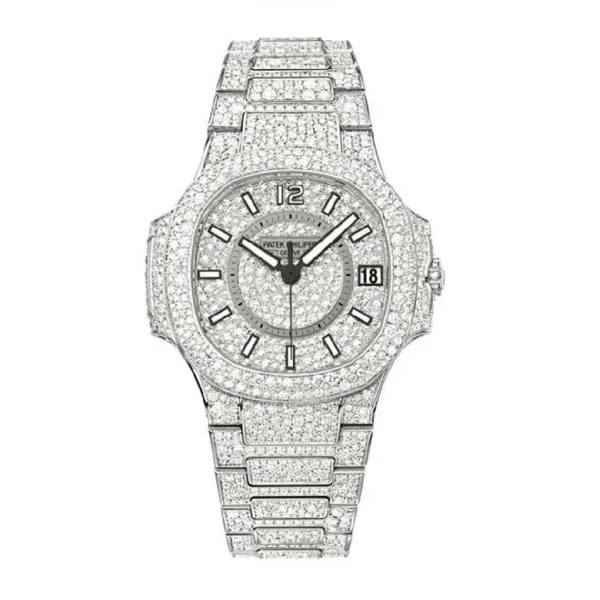 Patek Philippe Bracelets Patek Philippe Nautilus Ladies 336mm Womens Watch Ref 70211G001 Pave Diamond Diamond Dial Case in 18K White Gold Diamond Bracelet
