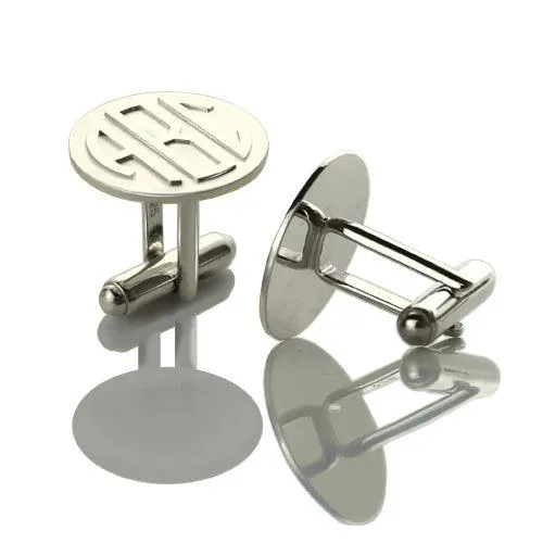 Personalized Mens Block Initials Monogram Cufflinks Stainless Gold Silver Belbren Rings