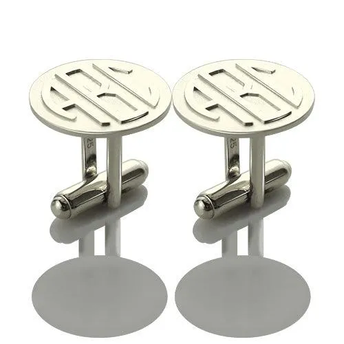Personalized Mens Block Initials Monogram Cufflinks Stainless Gold Silver Belbren Rings