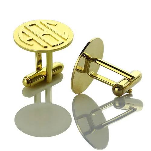 Personalized Mens Block Initials Monogram Cufflinks Stainless Gold Silver Belbren Rings