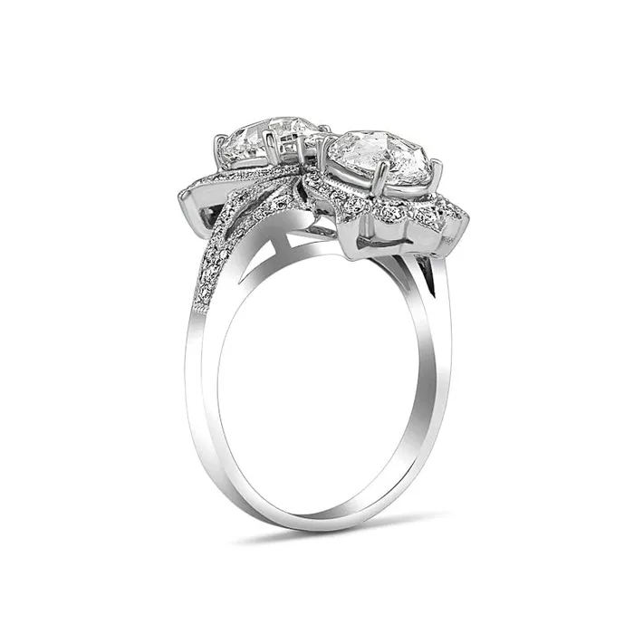 Platinum Double Rose Cut Diamond Ring CJ Charles Jewelers Rings Platinum Double Rose Cut Diamond Ring CJ Charles Jewelers Rings