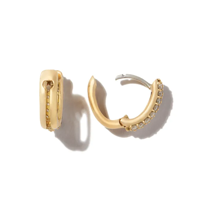 PreStyled Sets Marla Aaron 18K Gold Diamond Huggie Earring Base Marla Aaron