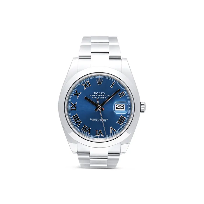 Preowned Rolex Bracelets Rolex Datejust 41 Smooth Blue Roman Oyster Bracelet 41mm Preowned Preowned Rolex Bracelets Rolex Datejust 41 Smooth Blue Roman Oyster Bracelet 41mm Preowned