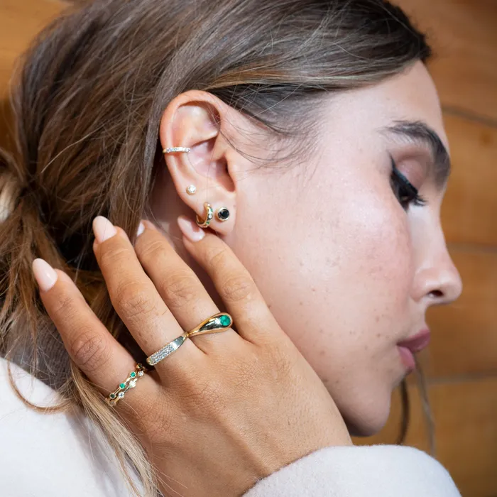 RG Earrings 14k Diamond Ear Cuff