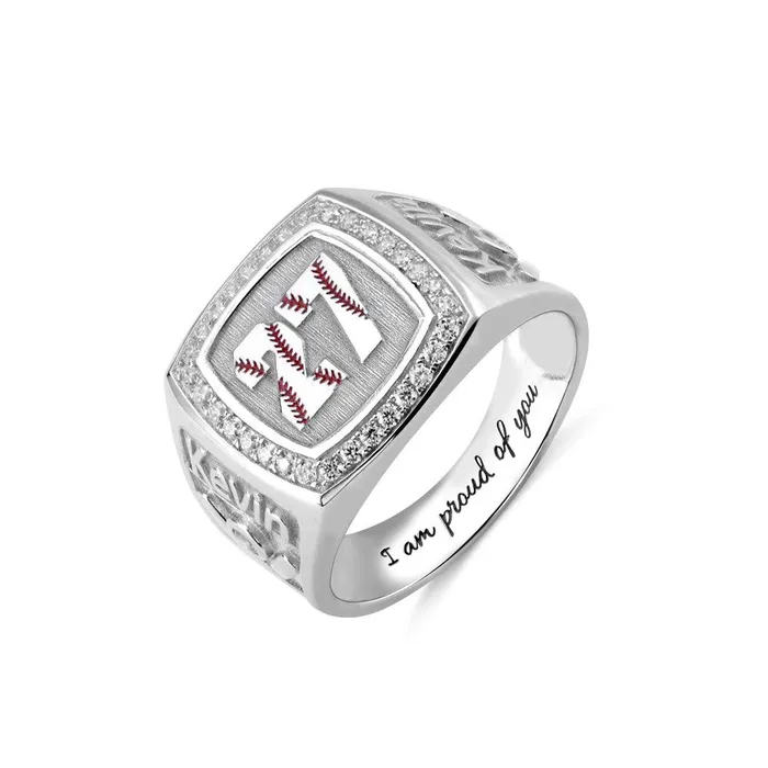 Rings Belbren Custom 925 Sterling Silver Baseball Signet Ring with Personalized Name Number Unique Gift for Baseball Fans and Players Rings Belbren Custom 925 Sterling Silver Baseball Signet Ring with Personalized Name Number Unique Gift for Baseball Fans and Players