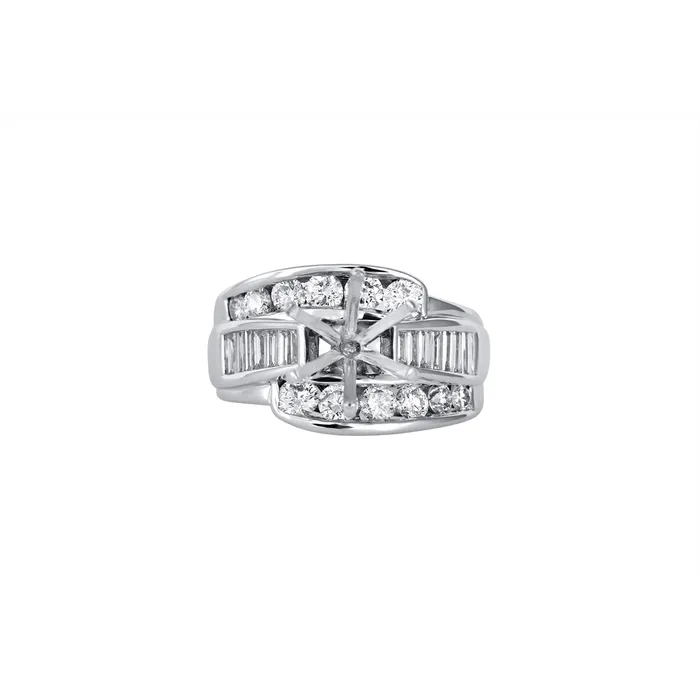 Rings Engagement Collections 14K White Gold Diamond Semimount Ring ESTATE