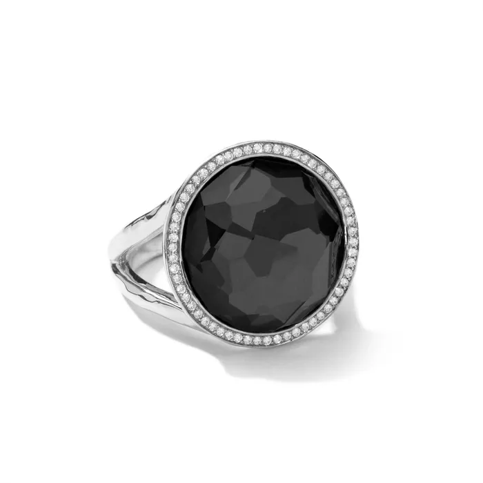 Rings Ippolita Sterling Silver Lollipop Ring in Hematite Doublet with Diamonds Ippolita Rings Ippolita Sterling Silver Lollipop Ring in Hematite Doublet with Diamonds Ippolita
