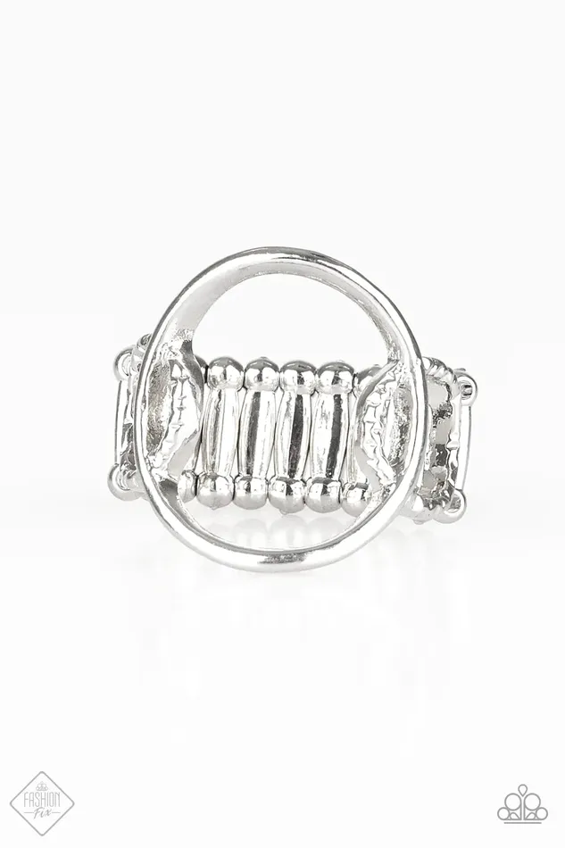 Rings Paparazzi Ring Circle Round Me Silver Paparazzi Jewelry