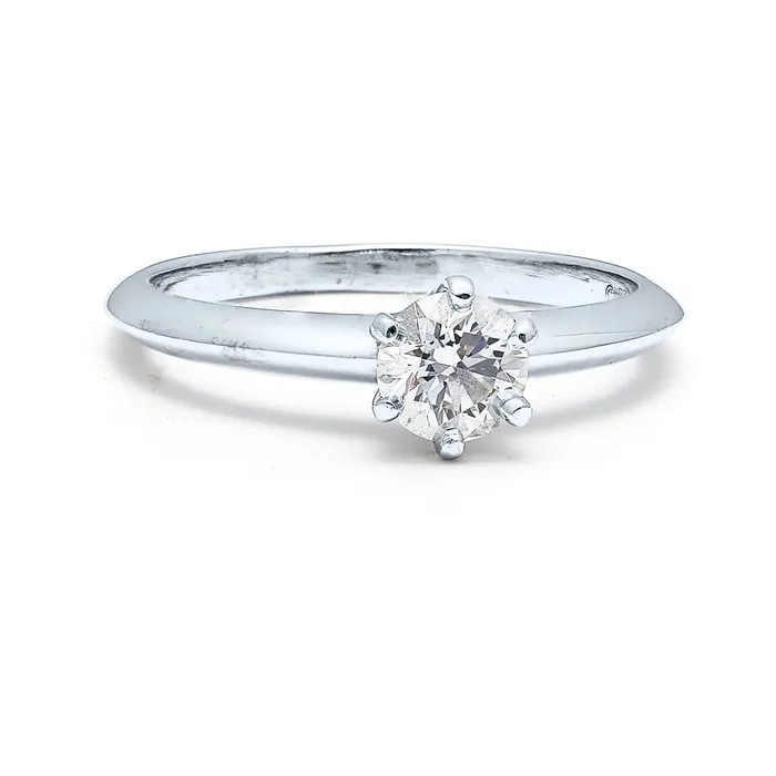 Rings Tiffany Co Tiffany Co Mounted Round Diamond Solitaire Ring Estate Estimated Retail When New 3970
