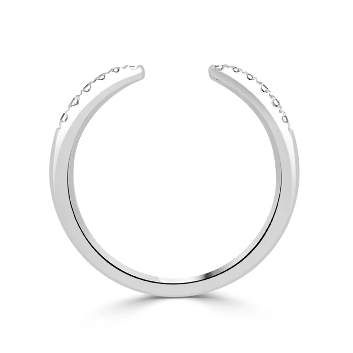 Rings Wedding Bands 14K White Gold Petite Round Diamond Open Band