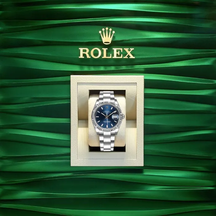 Rolex Bracelets Rolex Date 34mm Ref 1152340004 Blue Index Dial Stainless Steel Oyster Bracelet Watch