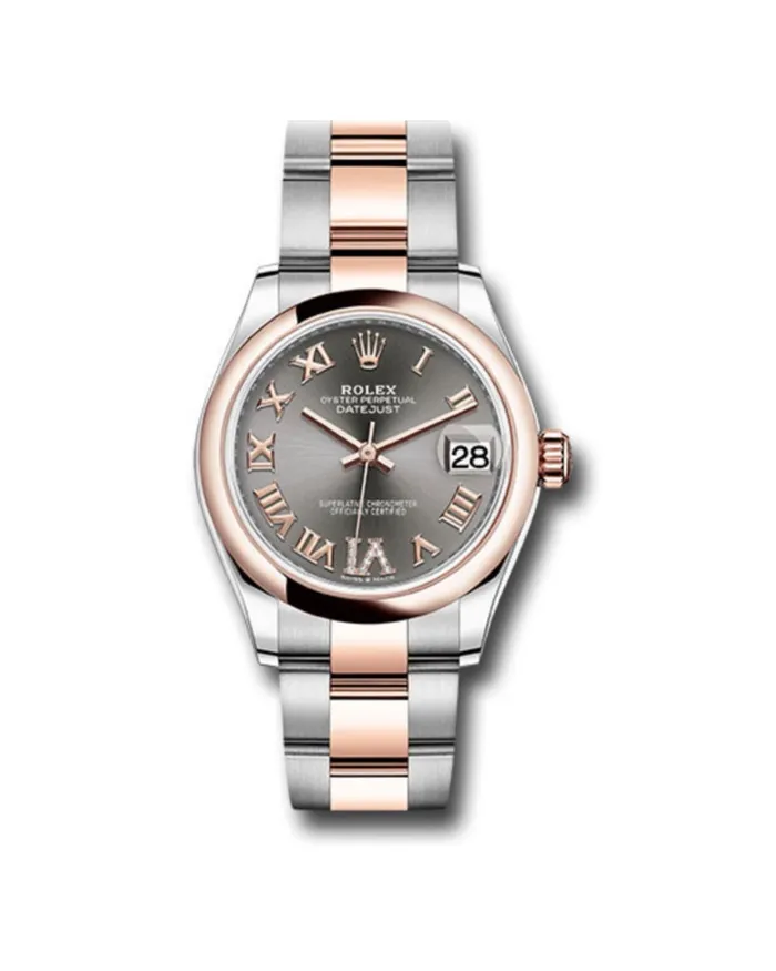 Rolex Datejust 31mm Ref 278241 dkrhdr6o Slate Dark Grey Roman Diamond Dial Two Tone Stainless Steel 18K Rose Gold Oyster Bracelet Womens Watch Rolex Bracelets Rolex Datejust 31mm Ref 278241 dkrhdr6o Slate Dark Grey Roman Diamond Dial Two Tone Stainless Steel 18K Rose Gold Oyster Bracelet Womens Watch Rolex Bracelets