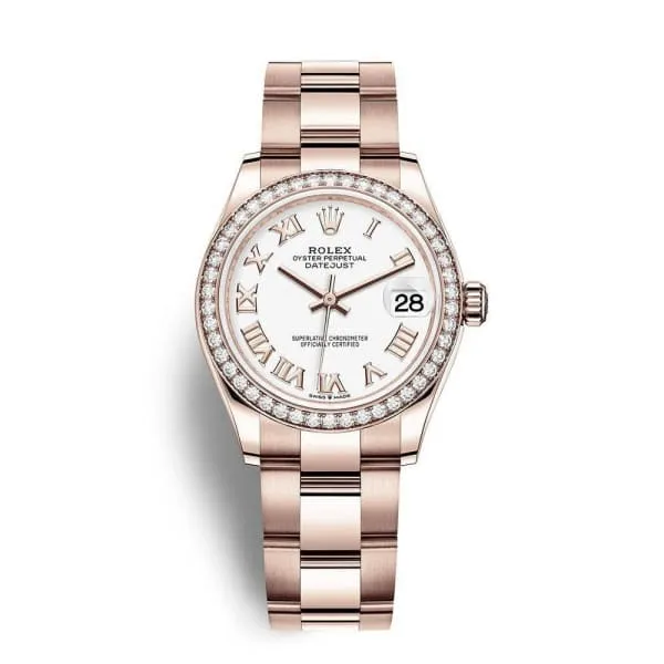 Rolex Datejust 31mm Ref 278285rbr0007 White Roman Dial Diamond Bezel 18K Yellow Gold Oyster Bracelet Womens Watch Rolex Bracelets Rolex Datejust 31mm Ref 278285rbr0007 White Roman Dial Diamond Bezel 18K Yellow Gold Oyster Bracelet Womens Watch Rolex Bracelets