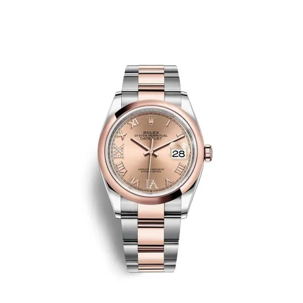 Rolex Datejust 36mm Ref 1262010028 Rose Roman Diamond Dial Two Tone Stainless Steel 18K Rose Gold Oyster Bracelet Watch Rolex Bracelets Rolex Datejust 36mm Ref 1262010028 Rose Roman Diamond Dial Two Tone Stainless Steel 18K Rose Gold Oyster Bracelet Watch Rolex Bracelets