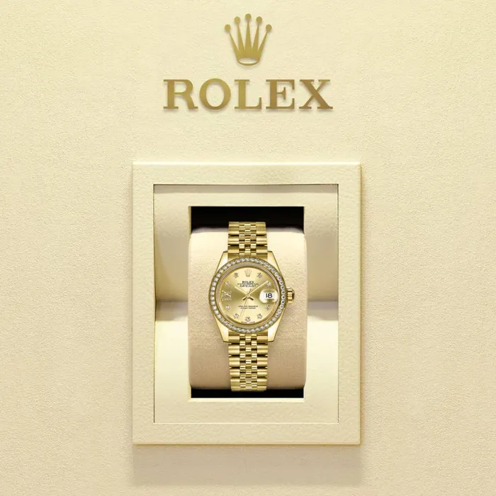 Rolex Lady Datejust 28mm Ref 279138rbr0007 Champagne Dial 18K Yellow Gold Jubilee Bracelet Womens Watch Rolex Bracelets