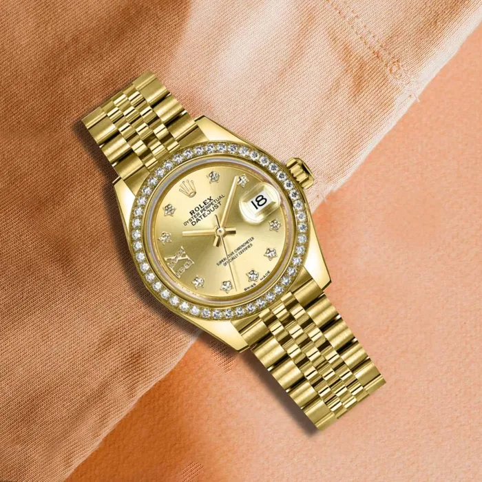 Rolex Lady Datejust 28mm Ref 279138rbr0007 Champagne Dial 18K Yellow Gold Jubilee Bracelet Womens Watch Rolex Bracelets