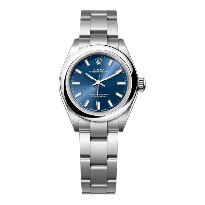 Rolex Oyster Perpetual 28mm Ref 2762000003 Bright Blue Stick Dial Stainless Steel Oyster Bracelet Womens Watch Rolex Bracelets Rolex Oyster Perpetual 28mm Ref 2762000003 Bright Blue Stick Dial Stainless Steel Oyster Bracelet Womens Watch Rolex Bracelets