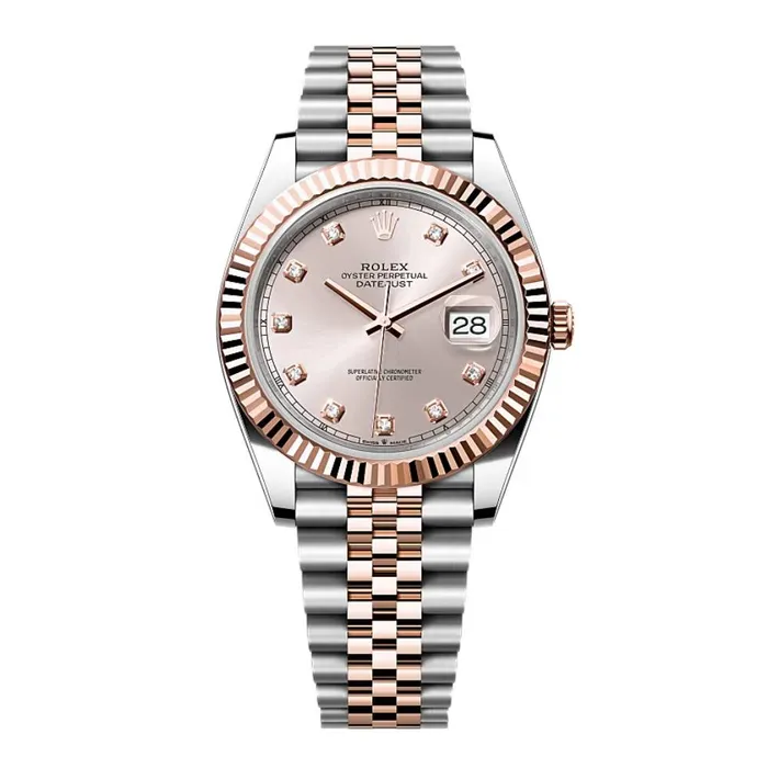 Rolex Rolex Datejust 41mm Ref 1263310008 Sundust Diamond Dial Two Tone Stainless Steel 18K Rose Gold Jubilee Bracelet Mens Watch Bracelets Rolex Rolex Datejust 41mm Ref 1263310008 Sundust Diamond Dial Two Tone Stainless Steel 18K Rose Gold Jubilee Bracelet Mens Watch Bracelets