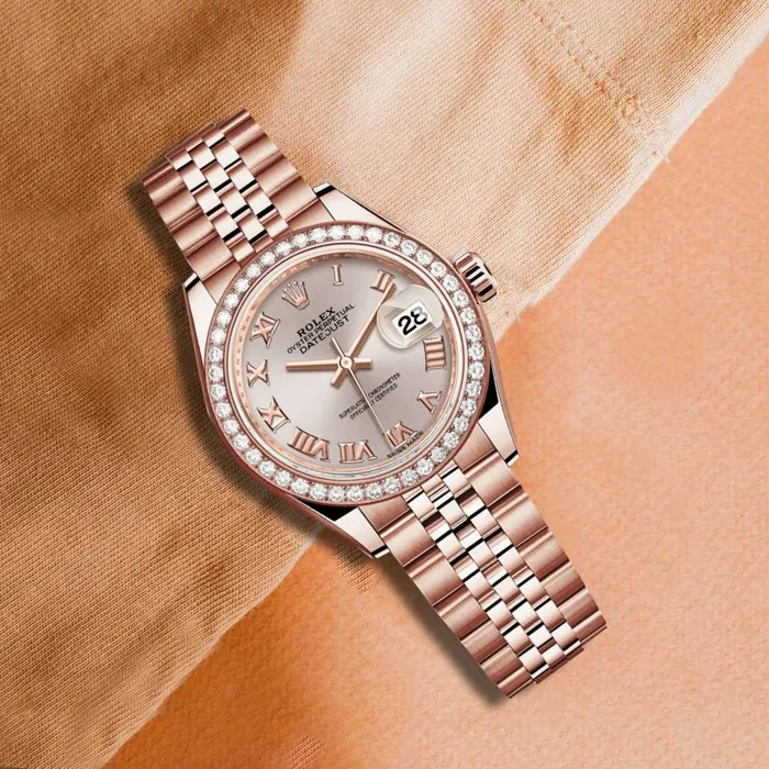 Rolex Rolex LadyDatejust 28mm Ref 279135rbr0009 Sundust Roman Dial 18K Rose Gold Jubilee Bracelet Womens Watch Bracelets