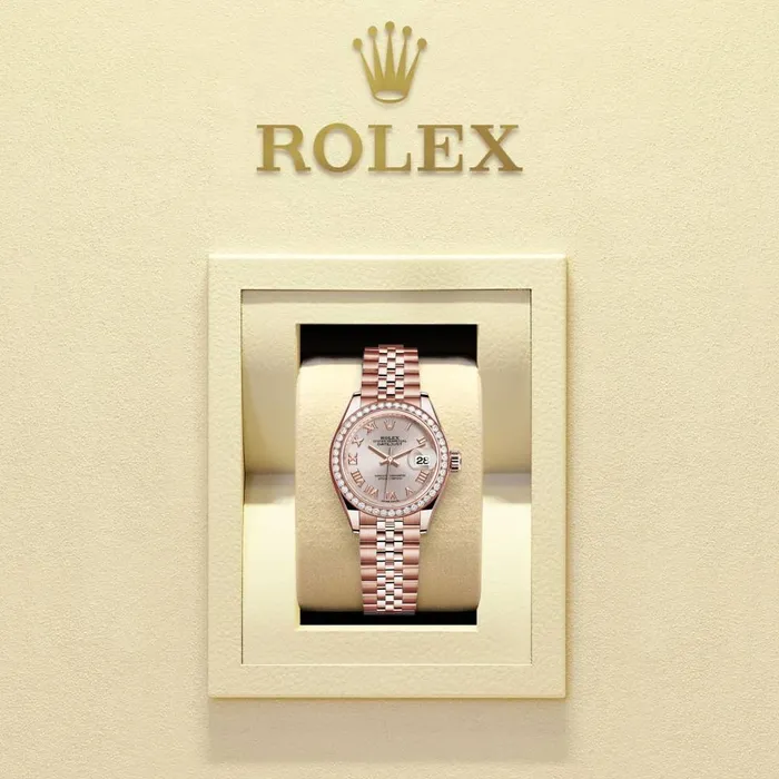 Rolex Rolex LadyDatejust 28mm Ref 279135rbr0009 Sundust Roman Dial 18K Rose Gold Jubilee Bracelet Womens Watch Bracelets