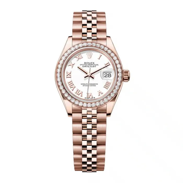 Rolex Rolex LadyDatejust 28mm Ref 279135rbr0024 White Roman Dial Diamond Bezel 18K Rose Gold Jubilee Bracelet Womens Watch Bracelets Rolex Rolex LadyDatejust 28mm Ref 279135rbr0024 White Roman Dial Diamond Bezel 18K Rose Gold Jubilee Bracelet Womens Watch Bracelets