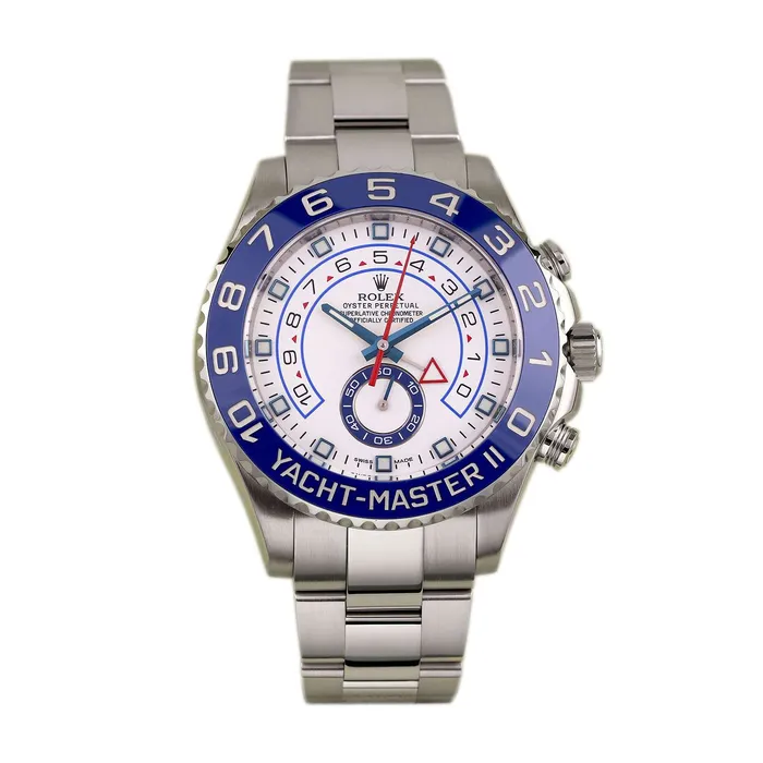 Rolex Yachtmaster II 44mm Ref 1166800002 White Dial Stainless Steel Oyster Bracelet Mens Watch Rolex Bracelets