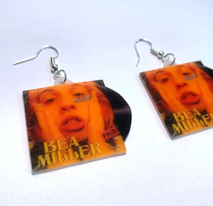 Sam Makes Things Earrings Bea Miller Collection of Vinyl Album Handmade Earrings