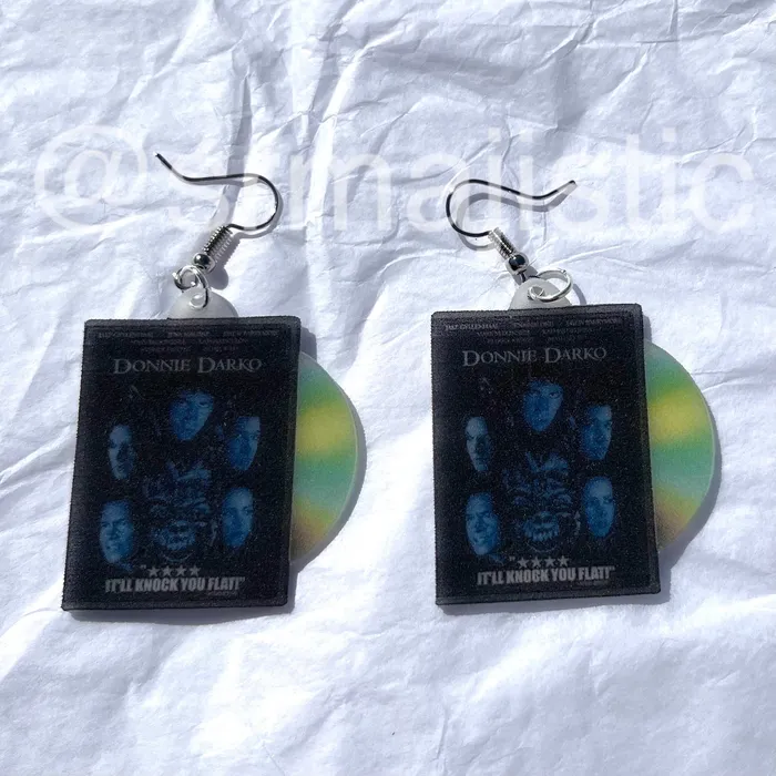 Sam Makes Things Earrings Donnie Darko 2001 DVD 2D detailed Handmade Earrings