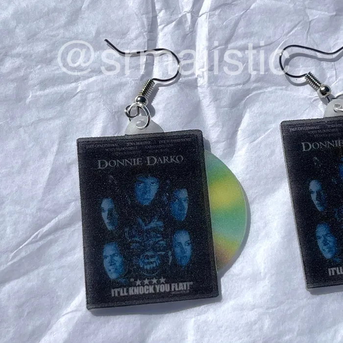 Sam Makes Things Earrings Donnie Darko 2001 DVD 2D detailed Handmade Earrings