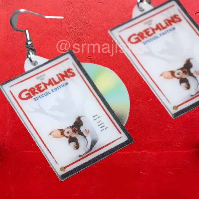 Sam Makes Things Earrings Gremlins 1984 DVD 2D detailed Handmade Earrings