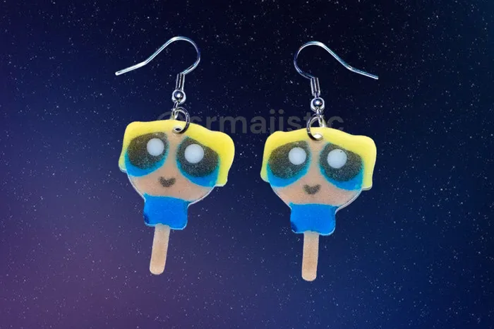 Sam Makes Things Earrings Melted Character Pospicles Funny Nostalgic Handmade Earrings Sam Makes Things Earrings Melted Character Pospicles Funny Nostalgic Handmade Earrings