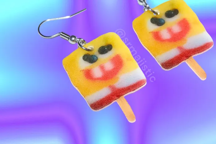Sam Makes Things Earrings Melted Character Pospicles Funny Nostalgic Handmade Earrings Sam Makes Things Earrings Melted Character Pospicles Funny Nostalgic Handmade Earrings