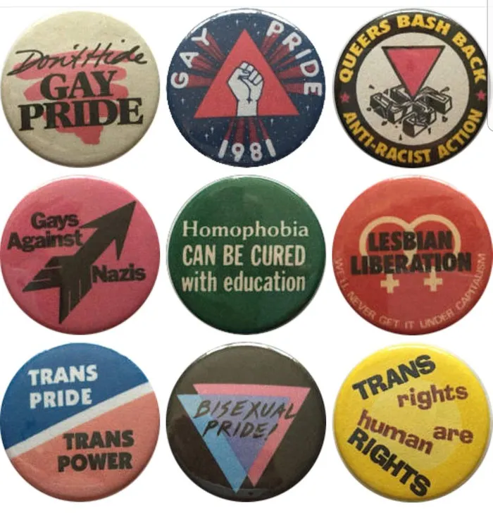 Sam Makes Things Earrings Vintage Pride Protest Button Design 2D Handmade Earrings
