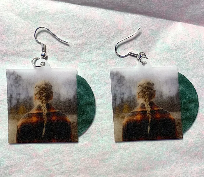 Sam Makes Things Taylor Swift Evermore Vinyl Album Handmade Earrings Earrings