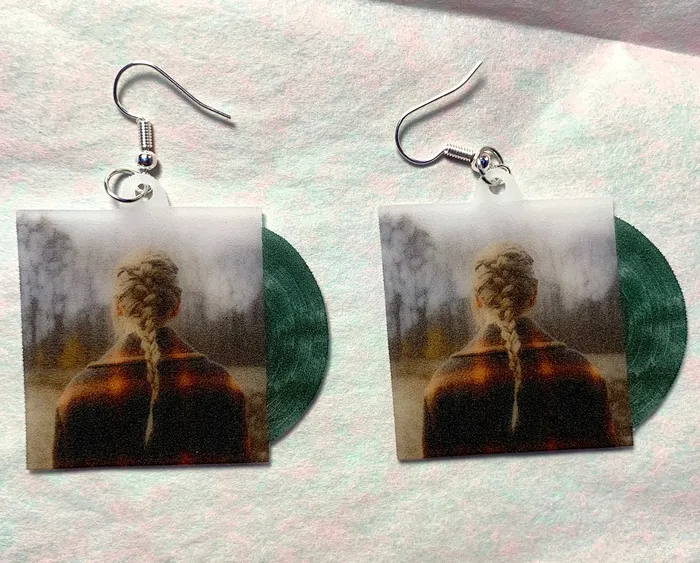 Sam Makes Things Taylor Swift Evermore Vinyl Album Handmade Earrings Earrings