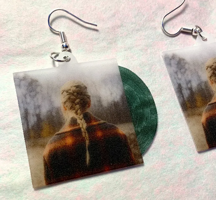 Sam Makes Things Taylor Swift Evermore Vinyl Album Handmade Earrings Earrings