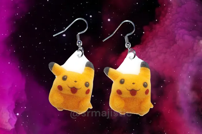 Silly Pikachu Cursed Funny Pokmon Character Handmade Earrings Sam Makes Things Earrings