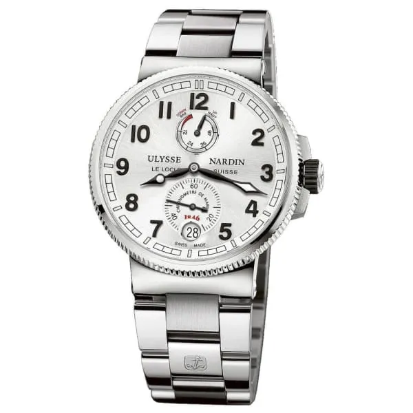 Ulysse Nardin Bracelets Ulysse Nardin Chronometer Marine 43mm Watch Ref 11831267M61 Silver Arabic Dial Titanium Steel Bracelet Ulysse Nardin Bracelets Ulysse Nardin Chronometer Marine 43mm Watch Ref 11831267M61 Silver Arabic Dial Titanium Steel Bracelet