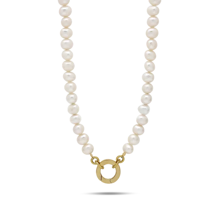 Waxing Poetic Necklaces Waxing Poetic Rare Beauty Pearl Necklace with Brass Ring