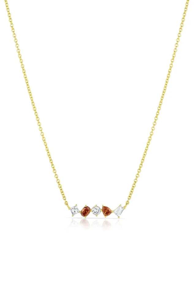 Yellow Gold Multicolor Diamond Necklace CJ Charles Jewelers Necklaces