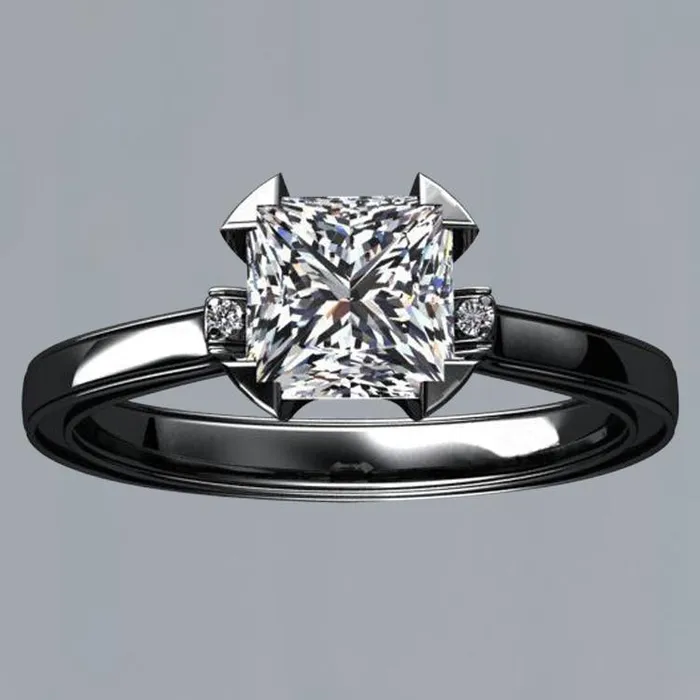 156 Carat Princess Natural Earth Mined Diamond Engagement Ring Black Gold 14K GB Rings 156 Carat Princess Natural Earth Mined Diamond Engagement Ring Black Gold 14K GB Rings
