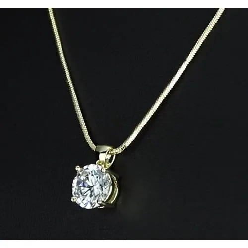 1 Carat Round Real Natural Earth Mined Diamond Pendant Four Prong Setting Yellow Gold Jewelry GB Necklaces 1 Carat Round Real Natural Earth Mined Diamond Pendant Four Prong Setting Yellow Gold Jewelry GB Necklaces