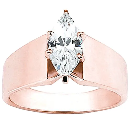 2 Carats Rose Gold Marquise Natural Earth Mined Diamond Engagement Ring GB Rings 2 Carats Rose Gold Marquise Natural Earth Mined Diamond Engagement Ring GB Rings