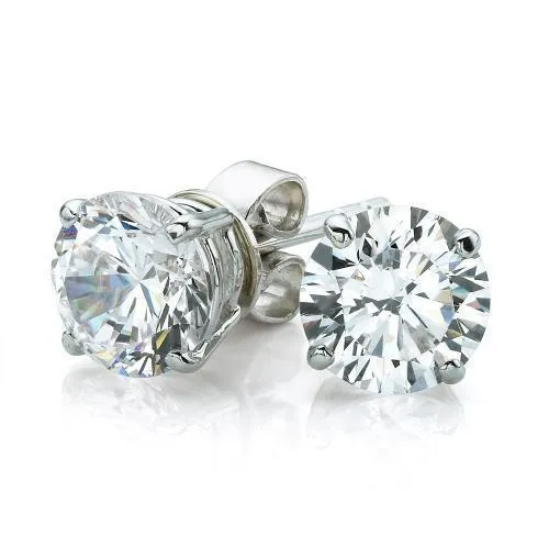 2 Carats Solitaire Round Cut Natural Earth Mined Diamond Stud Earring White Gold 14K GB Earrings 2 Carats Solitaire Round Cut Natural Earth Mined Diamond Stud Earring White Gold 14K GB Earrings